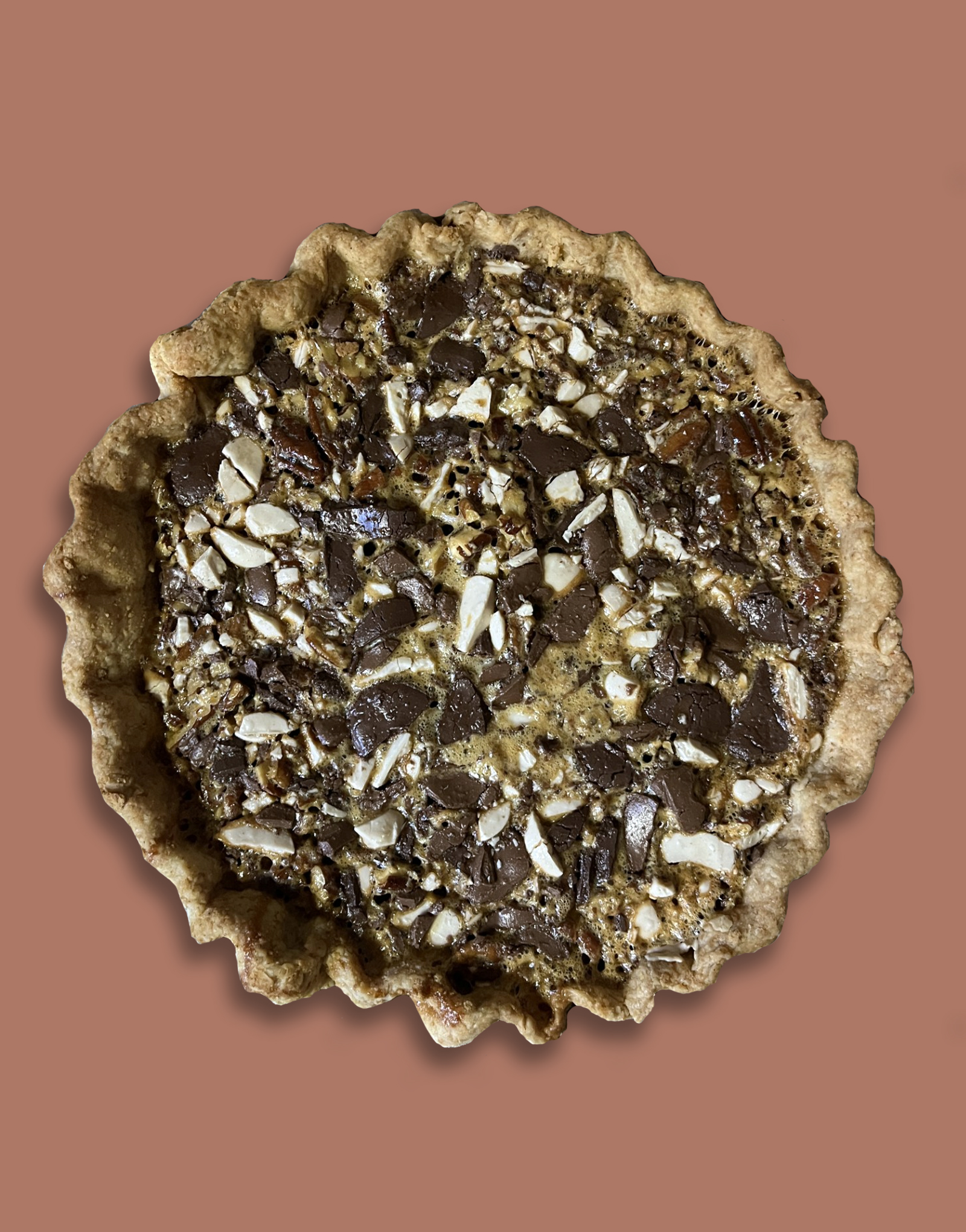 Triple Chocolate Pecan Pie